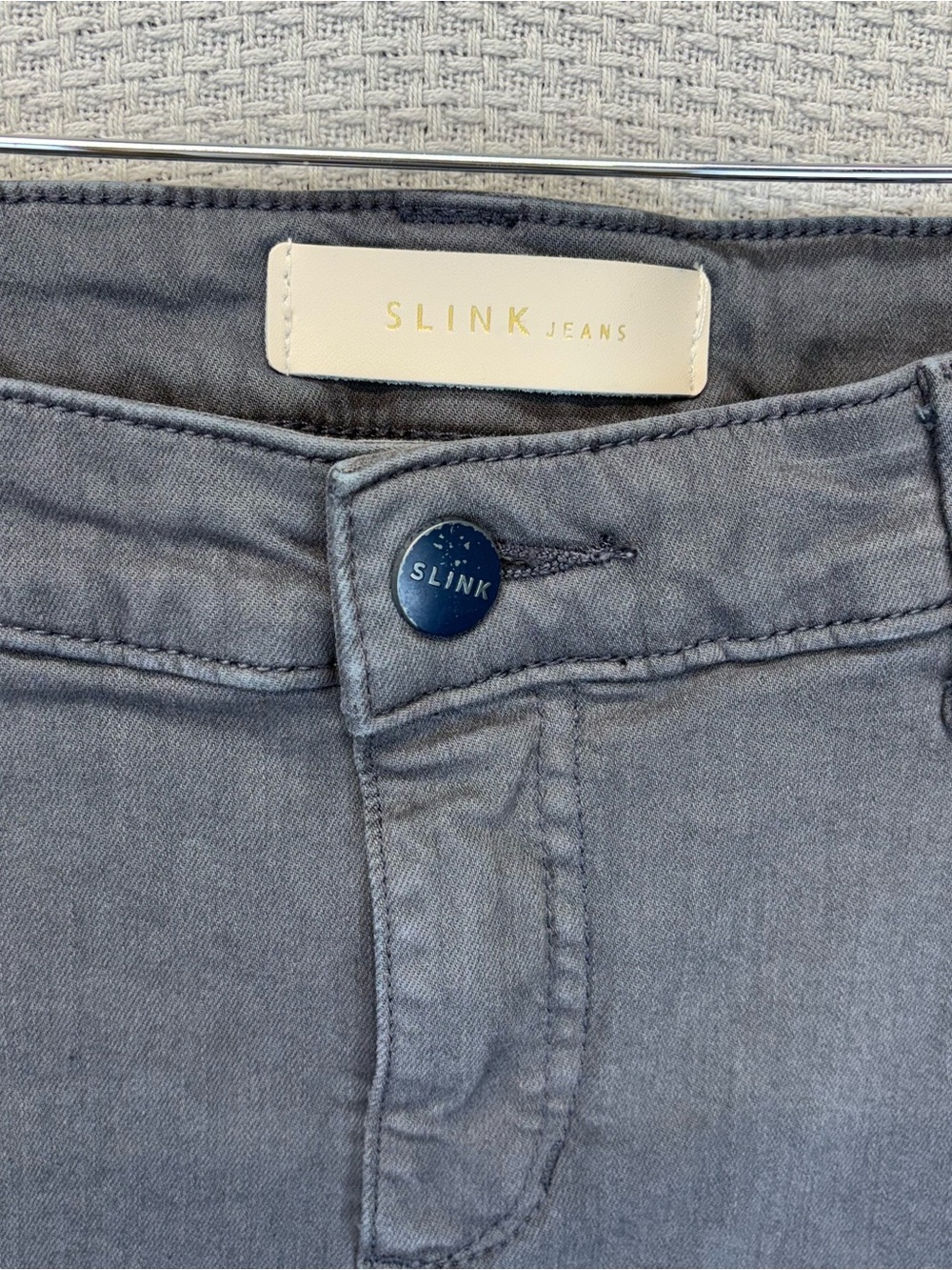Slink Jeans Gray Denim Jean Skirt Size 16 Women's Knee Length Stretch Curvy EUC - Picture 3 of 9